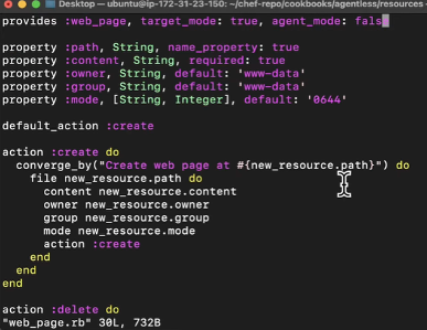 Figure 4 Agentless Custom Resource Implementation for Web Page in Chef