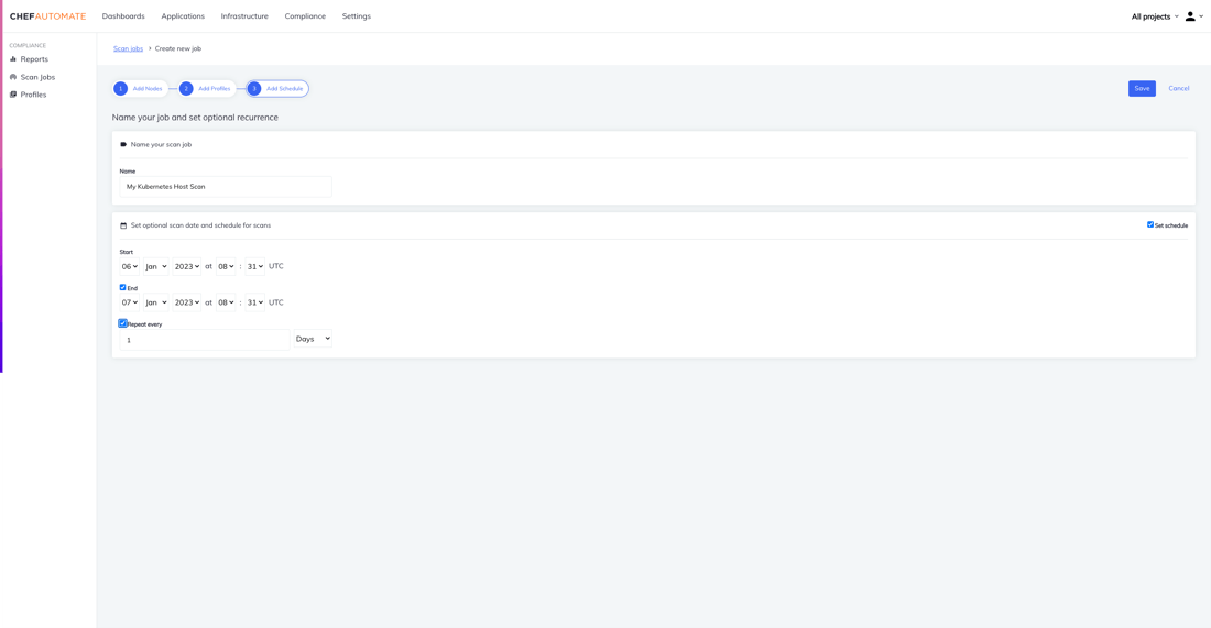 Scheduling regular scanning of the Kubernetes Master Node