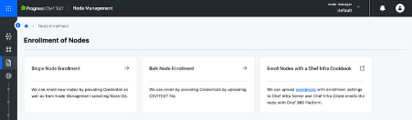Screenshot Progress Chef 360 UI titled Enrollment of Nodes