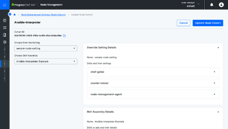 Screenshot of Progress Chef 360 UI
