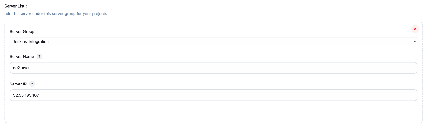 Server List with Server Group