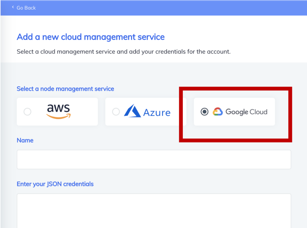 Google Cloud Platform integration with the Node Integrations feature in Chef Automate