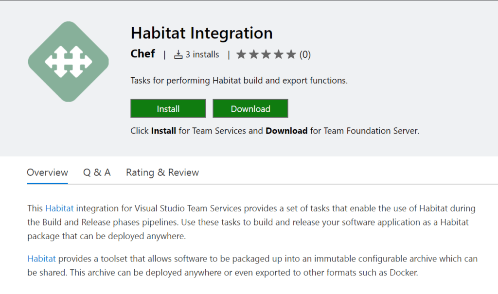 Habitat Integration for Visual Studio Team Services in the Visual Studio Marketplace